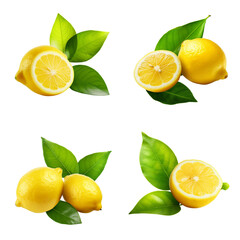 set of fresh citrus fruits