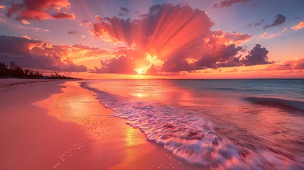 Foto op Canvas Relaxing Beach at Sunset © lasalus