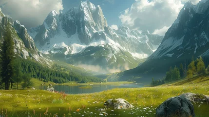  A beautiful Mountain Landscape. Generative AI. © visoot