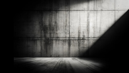 壁　コンクリート　暗い　亀裂　ドラマチック　光　影