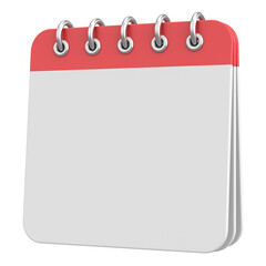 Empty calendar. 3D calendar. 3D illustration.