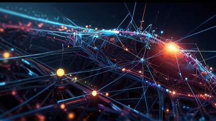 Obraz premium New 3D rendering of abstract technology concept background ready for presentation