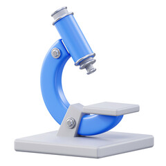 3D rendered blue microscope for medical research visualization