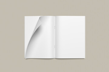 Realistic Brochure Catalog Mockup on white 3D rendering