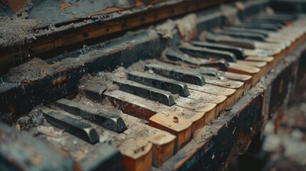 Piano with keys that have lost color