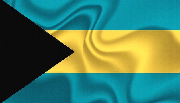 Bahamas national flag in the wind illustration image