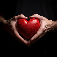 Fototapeta premium two hands can keep love heart