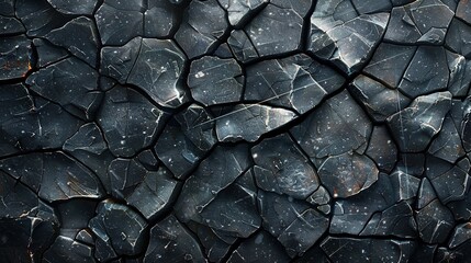 abstract shattered dark stone texture background as panorama wallpaper