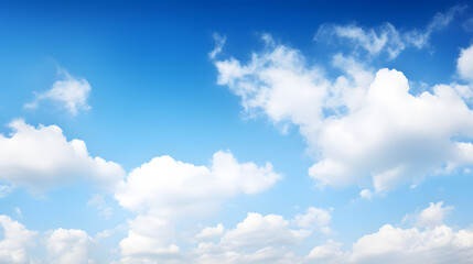 Fototapeta premium Blue sky with white clouds background