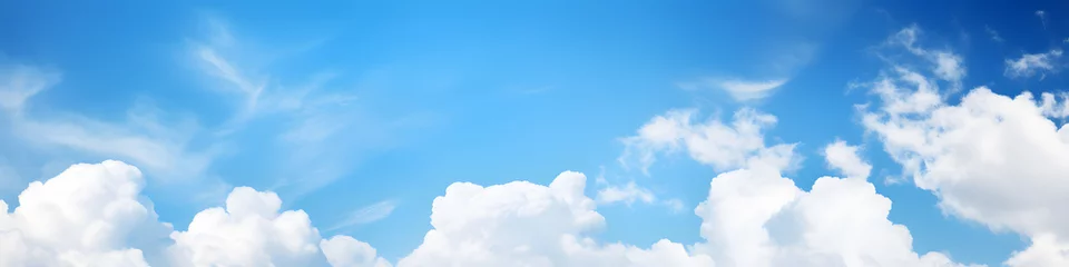 Kussenhoes Blue sky with white clouds background © Oksana