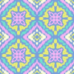 Seamless Ikat ethnic traditional Textile pattern geometric abstract folklore ornament Tribal ethnic illustration background design for print, clothing, scarf