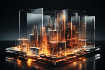 the futuristic vision of construction engineering, featuring a double exposure of civil engineering design and modern construction projects