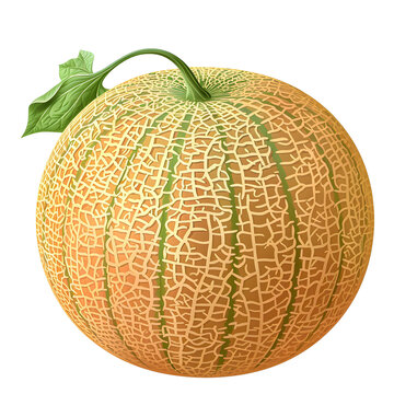 recommend clip art: Clipart illustration a cantaloupe on white background. Suitable for crafting and digital design projects.[A-0004]