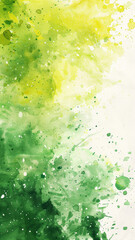 Fototapeta na wymiar Soft Pastel Watercolor Splash, Abstract Green & Yellow Texture