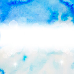 水彩で描いた青色の水テクスチャ背景素材