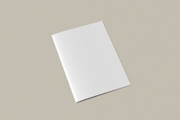 Realistic Brochure Catalog Mockup on white 3D rendering