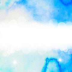 Fototapeta na wymiar 水彩で描いた青色の水テクスチャ背景素材