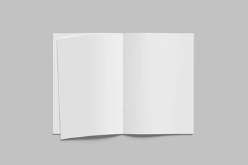Realistic Brochure Catalog Mockup on white 3D rendering