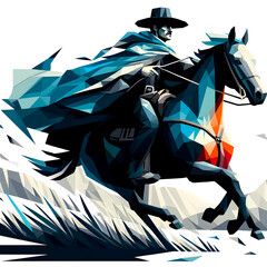 馬に乗る、ウエスタンの男性