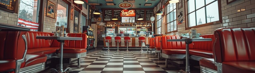 1950s rockabilly diner, jukebox jams and danceoffs, burgers and fries, the place to be