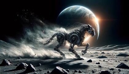 月面を走る、動物型サイボーグ