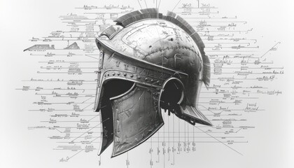 Antique Warrior's Helmet: Inspired by History and Architectural Craftsmanship