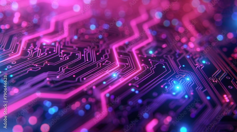 Aufkleber a futuristic 3d rendering of a digital circuit board