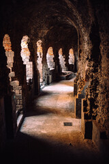 Narrow corridor in Sicily Colloseum Greek