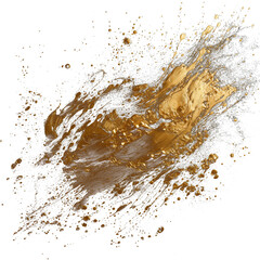 PNG  gold paint strokes and glitter on trasnsparent background. - 790649299