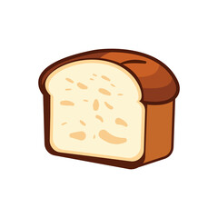 Slice of bread icon on transparent background.