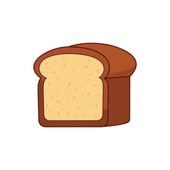 Slice of bread icon on transparent background.