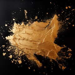 gold paint strokes and glitter on black background. - 790649451