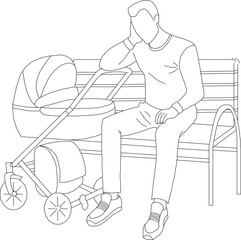 Vector sketch illustration of activity design of people enjoying holidays with children