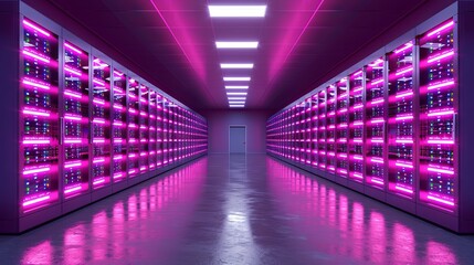 Fototapeta premium Networking Server. Server room in building.