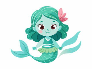 Fairytale mermaid: cartoon for the wall of a children's room