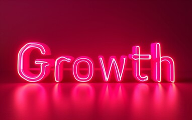 Growth Written with Leafy Embellishments on a Plain color Background - Denoting Eco Growth, Nature-Inspired Marketing, Green Technology - Renewable Energy, Advertising