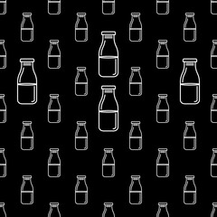 Milk Bottle Icon Seamless Pattern M_2112002