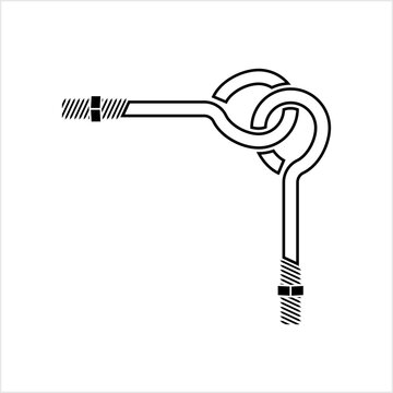 black eye bolt knot corner design clip art preview