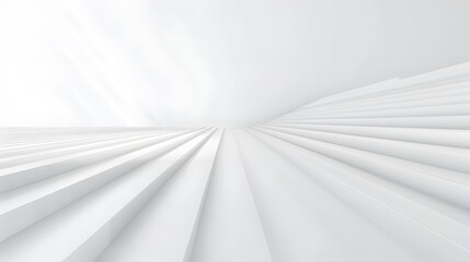 White curved ceiling, horizontal lines, subtle lighting, White Light on a 3D Background - obrazy, fototapety, plakaty