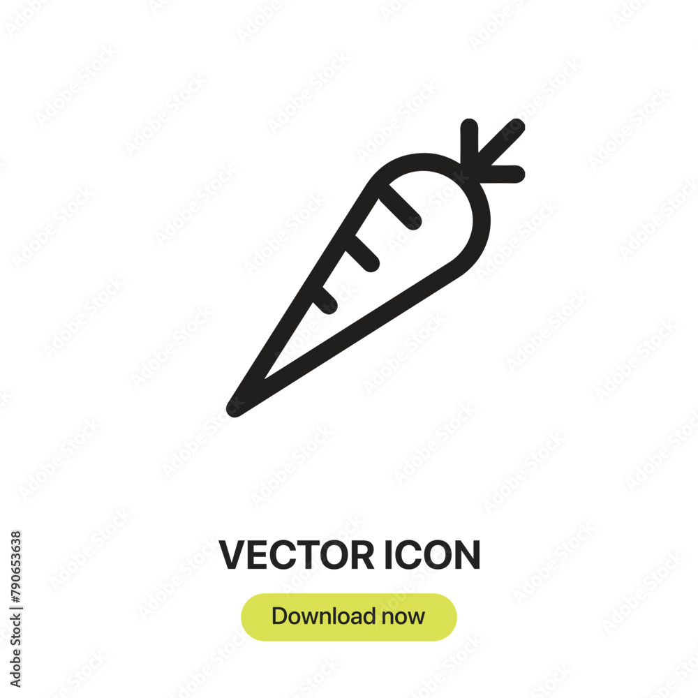 Fototapete Carrot icon vector. Linear-style sign for mobile concept and web design. Carrot symbol illustration. Pixel vector graphics - Vector.