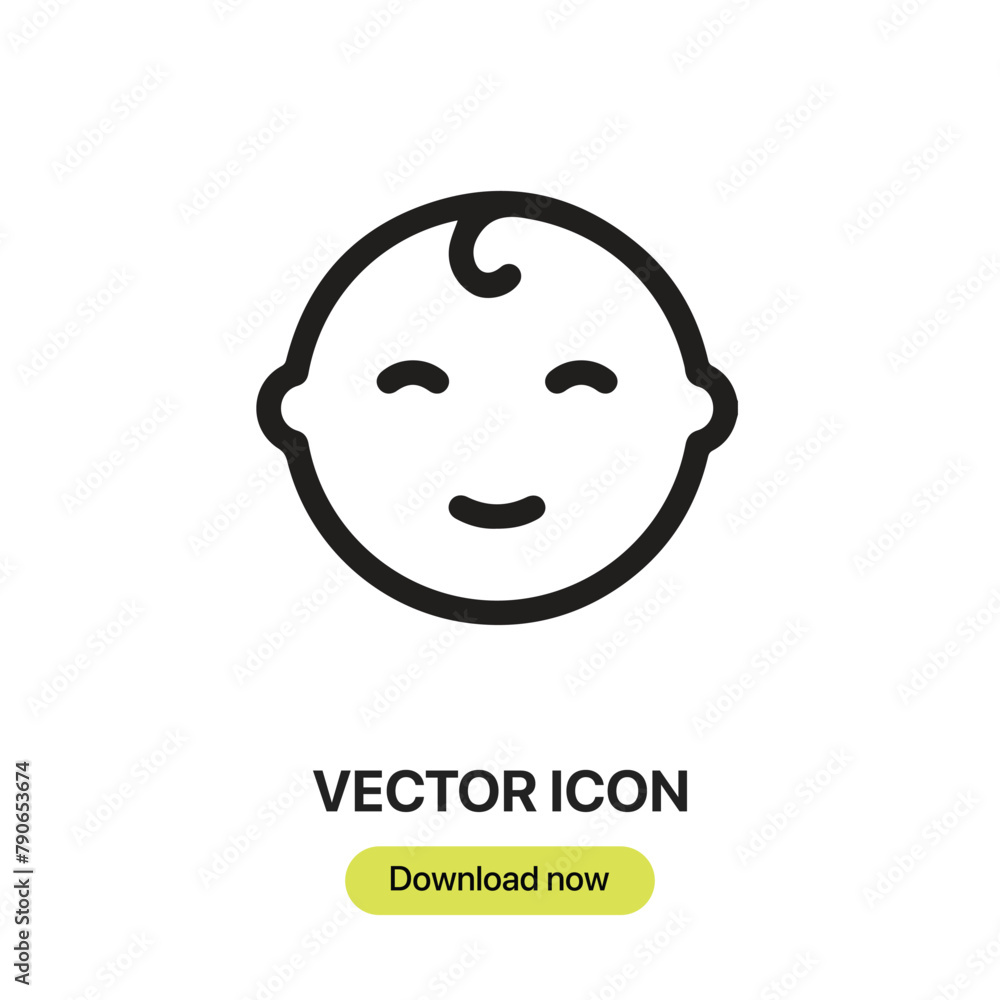 Leinwandbilder baby icon vector. linear-style sign for mobile concept and web design. baby symbol illustration. pix