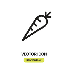 Carrot icon vector. Linear-style sign for mobile concept and web design. Carrot symbol illustration. Pixel vector graphics - Vector.