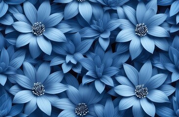 Abstract background of blue flowers