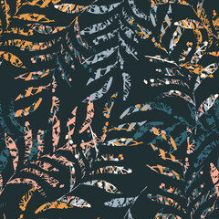 Seamless pattern with abstract leaves sketch. For wrapping paper. Ideal for wallpaper, surface textures, textiles.