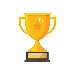 Winner's trophy icon. Trophy Cup Vector Flat Icon on white background