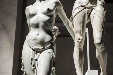 Fototapeta na wymiar Beauty in Fragmentation: The Artistry of Cracked Statues