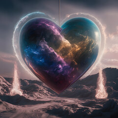 Love heart made from nebula