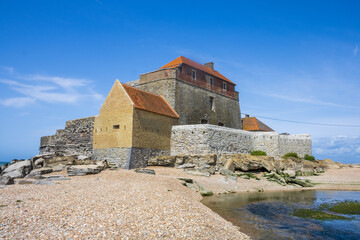 Fort Ambleteuse in Ambleteuse, Landscapes with blue sky in france	