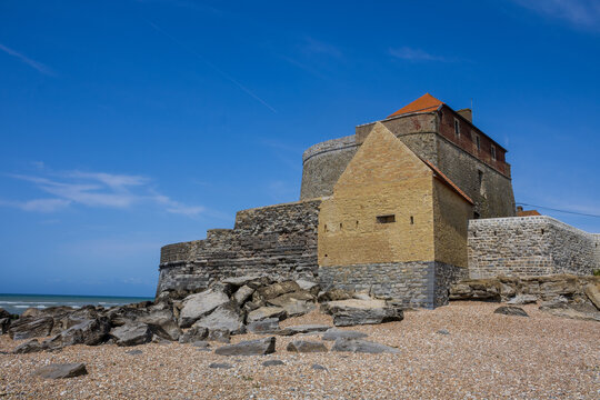 Fort Ambleteuse in Ambleteuse, Landscapes with blue sky in france	