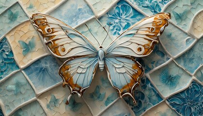 porcelain butterfly - exclusive painting